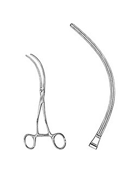 DE BAKEY, Aorta-Exclusionsklemme, 19cm gebogen, Allgaier Instrumente, medishop.de