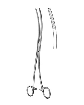 BOZEMANN, Tamponzange, 26cm, gebogen gerieftes Maul, Allgaier Instrumente, medishop.de