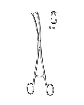 MUSEUX, Hakenzange, 24cm, seitwrts gebogen 2x2 Zhne, Maulbreite 6mm, Allgaier Instrumente, medishop.de