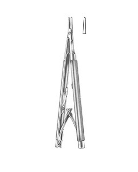 CASTROVIEJO, Nadelhalter, 13cm, halbr. Branchen, 8mm, mit Sp., Allgaier Instrumente, medishop.de