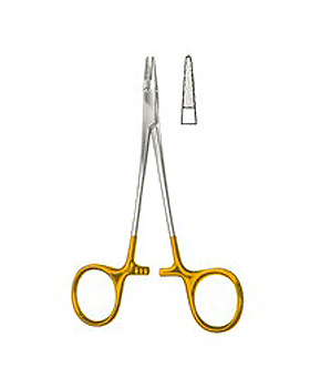 HALSEY, Nadelhalter, mit HM-Einlagen,13cm gerieft, Allgaier Instrumente, medishop.de