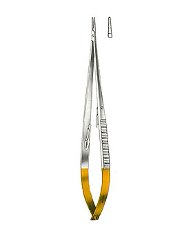 JACOBSON, Nadelhalter, 20cm, mit TC-Einlagen, gerade, gerieft, mit Sperre, Allgaier Instrumente, medishop.de