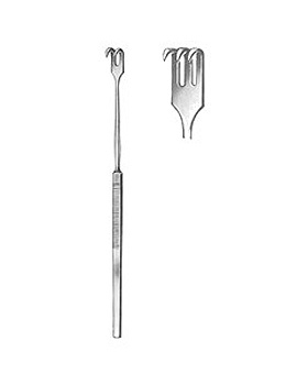 Wundh�kchen, 16cm, 3-zahnig, scharf, geriefter Griff, Allgaier Instrumente, medishop.de