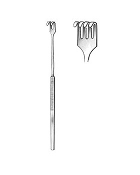 Wundhkchen, 16cm, 4- zahnig, stumpf, geriefter Griff, Allgaier Instrumente, medishop.de