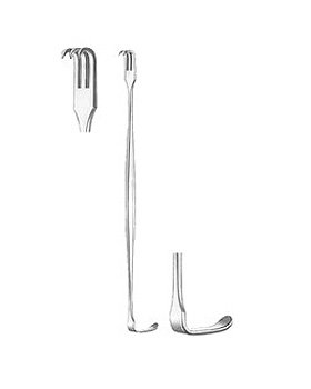 SENN-MILLER, Wundhaken, 16cm, scharf, 3-zahnig, doppelendig, Allgaier Instrumente, medishop.de