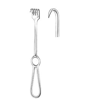 VOLKMANN, Wundhaken, 21,5cm, 1-zahnig, scharf, Allgaier Instrumente, medishop.de