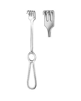 VOLKMANN, Wundhaken, 21,5cm, 3-zahnig, scharf, Allgaier Instrumente, medishop.de