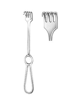 VOLKMANN, Wundhaken, 21,5cm, 4-zahnig, scharf, Allgaier Instrumente, medishop.de