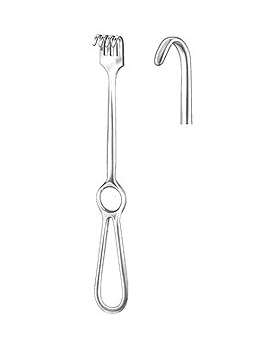 VOLKMANN, Wundhaken, 21,5cm, 1-zahnig, stumpf, Allgaier Instrumente, medishop.de