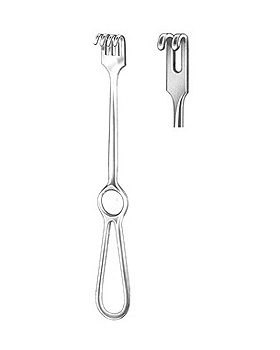 VOLKMANN, Wundhaken, 21,5cm, 2-zahnig, stumpf, Allgaier Instrumente, medishop.de