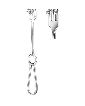 VOLKMANN, Wundhaken, 21,5cm, 3-zahnig, stumpf, Allgaier Instrumente, medishop.de