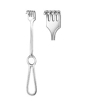 VOLKMANN, Wundhaken, 21,5cm, 4-zahnig, stumpf, Allgaier Instrumente, medishop.de
