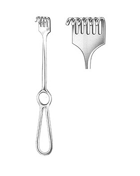 VOLKMANN, Wundhaken, 21,5cm, 6-zahnig, stumpf, Allgaier Instrumente, medishop.de