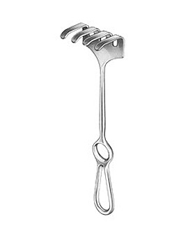 OLLIER, Wundhaken, 22,5 cm, 4-zahnig, Blatt 36 x 60mm, Allgaier Instrumente, medishop.de