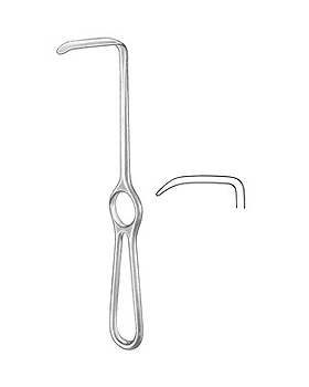 LANGENBECK, Wundhaken, 21cm, mit Gittergriff, Figur 3, 30x16mm, Allgaier Instrumente, medishop.de