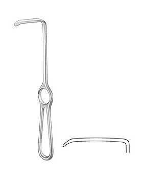 LANGENBECK, Wundhaken, 21cm, mit Gittergriff, Figur 5, 50x11mm, Allgaier Instrumente, medishop.de