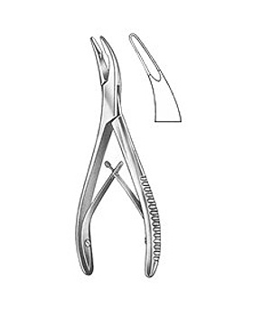 LUER, Hohlmeielzange, 15cm, gebogen schmal, Allgaier Instrumente, medishop.de