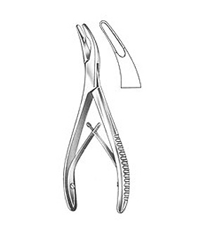 LUER, Hohlmeielzange, 15cm, gebogen breit, Allgaier Instrumente, medishop.de