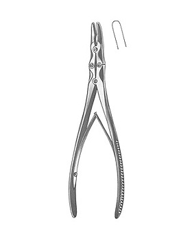 RUSKIN, Hohlmei�elzange, 23cm, gebogen, �bersetzt,, Allgaier Instrumente, medishop.de