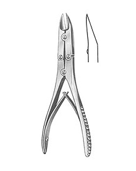 B�HLER, Knochensplitterzange, 15cm, gebogen, �bersetzt, Allgaier Instrumente, medishop.de