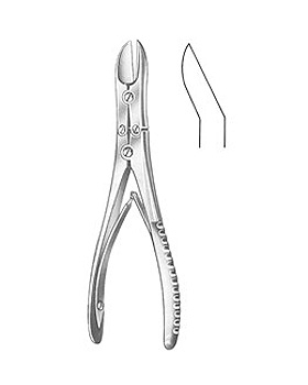 RUSKIN-LISTON, Knochensplitterzange 18,5 gebogen, �bersetzt, Allgaier Instrumente, medishop.de
