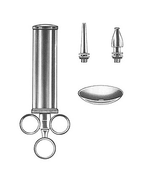 Ohrspritze, 50 ccm, komplett mit 2 Anstzen und Schild, Allgaier Instrumente, medishop.de