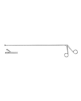 CHEVALIER-JACKSON, Bronchoskopiezange, Schaftlänge 60cm, oval gerades Löffelmaul, Allgaier Instrumente, medishop.de