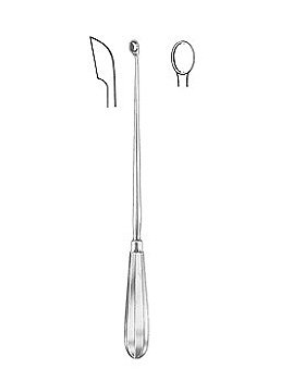 SCHROEDER, Uteruslffel, 30cm, scharf, starr, Figur 1, Allgaier Instrumente, medishop.de