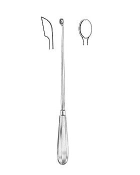 SCHROEDER, Uteruslöffel, 30cm, scharf, starr, Figur 2, Allgaier Instrumente, medishop.de