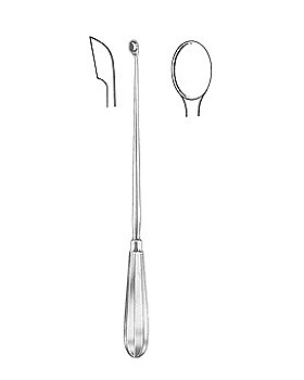 SCHROEDER, Uteruslöffel, 30cm, scharf, starr, Figur 5, Allgaier Instrumente, medishop.de