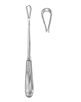 Uteruskürette, 26cm, scharf, starr, Figur 6, Allgaier Instrumente, medishop.de