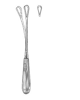 Uteruskrette, 26cm, scharf, biegsam, Figur 0, Allgaier Instrumente, medishop.de