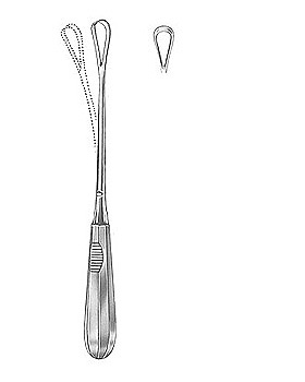 Uteruskürette, 26cm, scharf, biegsam, Figur 1, Allgaier Instrumente, medishop.de