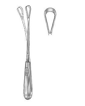 Uteruskrette, 26cm, scharf, biegsam, Figur 7, Allgaier Instrumente, medishop.de