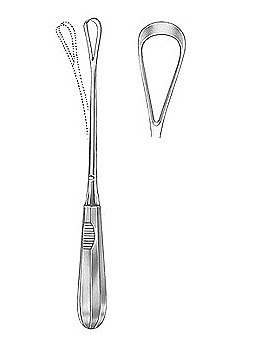 Uteruskrette, 26cm, scharf, biegsam, Figur 9, Allgaier Instrumente, medishop.de