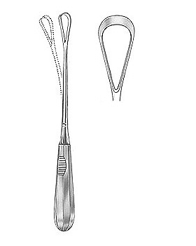 Uteruskrette, 26cm, scharf, biegsam,  Figur 10, Allgaier Instrumente, medishop.de