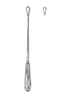 Uteruskrette, 31cm, scharf, starr, Figur 00, Allgaier Instrumente, medishop.de
