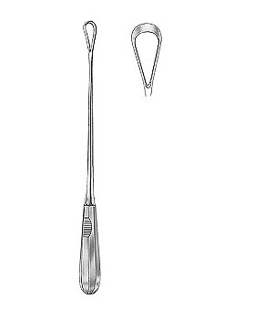 Uteruskrette, 31cm, scharf, starr, Figur 8, Allgaier Instrumente, medishop.de