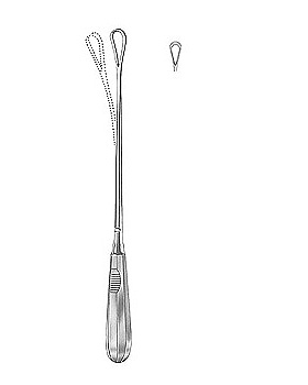Uteruskrette, 31cm, scharf, biegsam, Figur 00, Allgaier Instrumente, medishop.de
