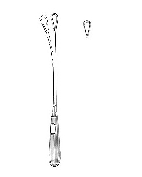 Uteruskürette, 31cm, scharf, biegsam, Figur 1, Allgaier Instrumente, medishop.de