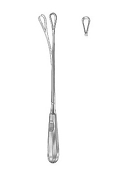 Uterusk�rette, 31cm, scharf, biegsam, Figur 2, Allgaier Instrumente, medishop.de