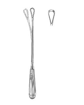 Uteruskrette, 31cm, scharf, biegsam, Figur 4, Allgaier Instrumente, medishop.de