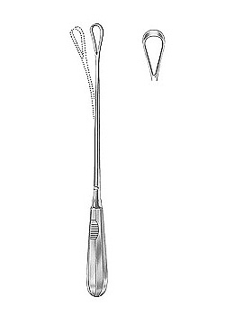 Uteruskrette, 31cm, scharf, biegsam, Figur 5, Allgaier Instrumente, medishop.de