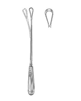 Uteruskrette, 31cm, scharf, biegsam, Figur 6, Allgaier Instrumente, medishop.de