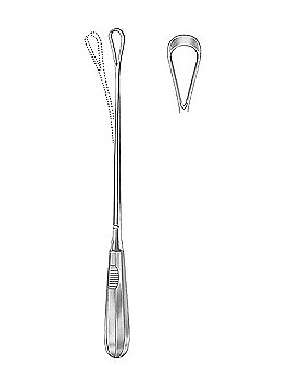 Uteruskrette, 31cm, scharf, biegsam, Figur 7, Allgaier Instrumente, medishop.de