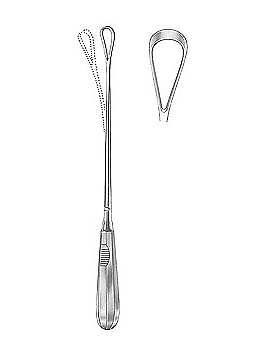 Uteruskrette, 31cm, scharf, biegsam, Figur 9, Allgaier Instrumente, medishop.de
