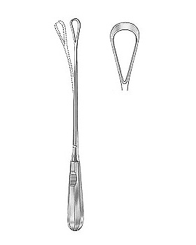 Uteruskrette, 31cm, scharf, biegsam, Figur 10, Allgaier Instrumente, medishop.de