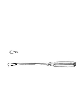 Uteruskrette, 26cm, stumpf, starr, Figur 0, Allgaier Instrumente, medishop.de