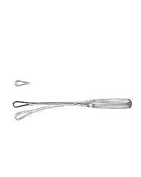 Uteruskrette, 26cm, stumpf, biegsam, Figur 0, Allgaier Instrumente, medishop.de