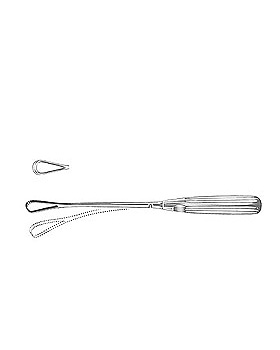 Uteruskrette, 26cm, stumpf, biegsam, Figur 2, Allgaier Instrumente, medishop.de